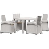  Vrtni set za objed 5 kom. Bijela i sivosmeđa PP | shoptok.hr