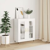 vidaXL Komoda bela 69,5x34x90 cm inženirski les Cene