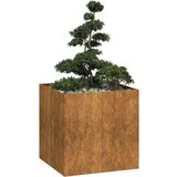 Maison Chic Cvetlični Lonec - Cvetlično korito Rusty 80x80x80 cm Vremensko odporno jeklo, (21789249) | Shoptok.si