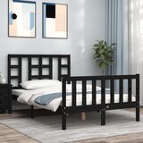  Za krevet s uzglavljem crna 120x200cm od masivnog drva | shoptok.hr