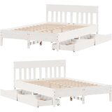 vidaXL Okvir kreveta bez madraca bijeli 120 x 200 cm masivna borovina | shoptok.hr