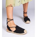 Gemre Black flat heel espadrille sandals Relis | ePonuda.com