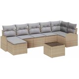 vidaXL Kavčna garnitura z blazino s shranjevanjem 8 pcs Bež poli ratan, (5000154265) | Shoptok.si