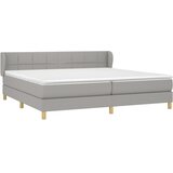 Krevet s oprugama i madracem svjetlosivi 200 x 200cm od tkanine | Eponuda.com