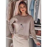 DStreet Bluzka damska one size oversize z wisiorkiem NUBISS popielata | shoptok.hr