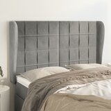  Uzglavlje s ušima svjetlosivo 147x23x118/128 cm baršunasto | shoptok.hr