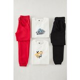 Trendyol White-Multicolored 4-Piece Boy Back Printed Knitted Bottom-Top Set | ePonuda.com