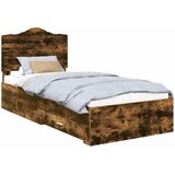  Krevetna konstrukcija s ladicama Dimljeni hrast 90 x 190 cm Smeđa 193 x 93 x 100 cm | Shoptok.si