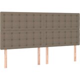  Krevet box spring s madracem LED smeđesivi 160x200 cm tkanina | shoptok.hr