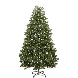 vidaXL Umjetno božićno drvce S LED lampica Zelena 240 cm PVC i metal | shoptok.hr