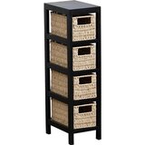 Tendance ORMARIĆ SA 4 LADICE 64,5X17X24 CM, MDF, NATUR/CRNI | shoptok.hr