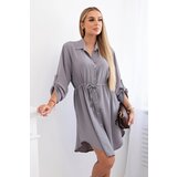 Kesi Women's dress with buttons and waist ties - grey | Shoptok.si