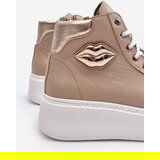 Boto Women's High-Top Zipper Sneakers Beige Katerin | ePonuda.com