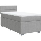  Okvir kreveta s oprugama i madrac svjetlosivi 80x200cm tkanina | shoptok.hr