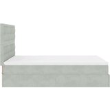  Otomanski posteljni okvir z vzmetnicami siv 140x190cm žamet | Shoptok.si