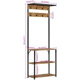  Stalak za kapute s prostorom za cipele 68x30x182 cm drvo manga | Eponuda.ba