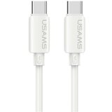 Usams U98 Silicone USB-C/USB-C 60W Fast Charge kabel, Bel, 1m Cene