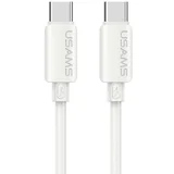 U98 Silicone USB-C/USB-C 60W Fast Charge kabel, Bel, 1m