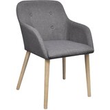 Furnova Jedilni stoli 4 kosi svetlo sivo blago in trdna hrastovina, (21928690) | Shoptok.si