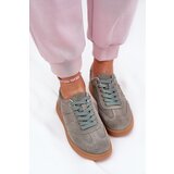 EVENTO Women'S Low Suede Sneakers Green Paliana | Shoptok.si