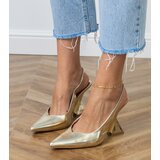 D/CEO Golden sandals on a geometric wedge Kokkes | shoptok.hr