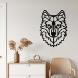 Wallxpert metalni zidni ukras 5133, geometrijska glava vuka, 33 x 46 cm, crni Cene