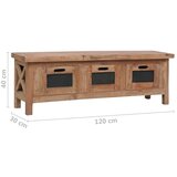 3 TV ormarić s ladice 120x30x40 cm od masivnog drva mahagonija | shoptok.hr