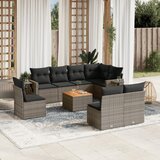 vidaXL 9-dijelni set vrtnih sofa od poliratana s jastucima sivi | shoptok.hr