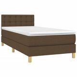  Krevet s oprugama i madracem tamnosmeđi 90 x 190 cm od tkanine | shoptok.hr