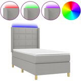 The Living Store Box spring postelja z vzmetnico LED sv. siva 100x200 cm blago - Box Spring Postelja, (21520292) | Shoptok.si
