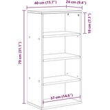  Bočni ormarić ODDA bijeli 40x24x79 cm puno drvo bor Bijela | shoptok.hr