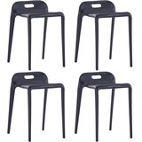  Složivi stolci 4 kom crni plastični | shoptok.hr