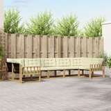  Set vanjskih sofa 7 kom. Bijela i krem Smeđa 404 x 168,5 x 73 cm | Shoptok.si
