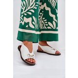 Boto Flat Sandals With Decoration Eco Leather White Tillireta Cene