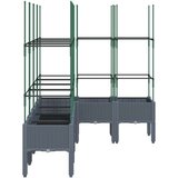  Cvetlično korito z oporno mrežo sivo 160x120x142,5 cm PP | Shoptok.si