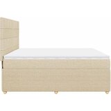  Krevet s oprugama i madracem krem 200 x 200 cm od tkanine | shoptok.hr