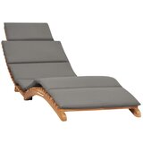 Maison Chic Zložljiv Ležalnik - Sončna ležalnik s temno sivo blazino trdna tikovina, (22043210) | Shoptok.si