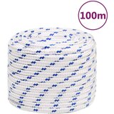 vidaXL Vrv za čoln bela 18 mm 100 m polipropilen | Shoptok.si