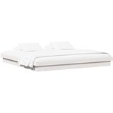 Konstrukcija postelje Bela 200 x 200 cm Masivno borovo les, (5000101961) | Shoptok.si