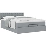 vidaXL Otomanska postelja z vzmetnico siv 140x190 cm blago | Shoptok.si