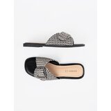 GOODIN Black and white checkered flip-flops with buckle | shoptok.hr