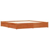  Okvir za krevet s ladicama Vosak smeđa 200 x 200 cm | shoptok.hr