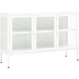  Komoda bijela 105 x 35 x 70 cm od čelika i stakla | shoptok.hr
