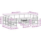  Set vanjskih sofa 10 pcs Bijela i bež 59 x 59 x 37 cm Poliester | shoptok.hr