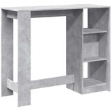 vidaXL Barska miza s policami betonsko siva 124x46x103,5 cm inž. les | Shoptok.si