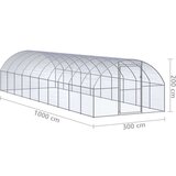  Zunanji kokošnjak 3x10x2 m pocinkano jeklo - - Srebrna - 76 - 3 x 10 x 2 m - 2025- | Shoptok.si