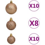  Umjetno osvijetljeno božićno drvce s kuglicama i šiškama 210 cm | shoptok.hr