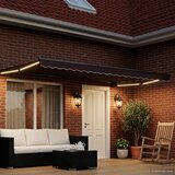 Ručna zlačivna tenda s LED diodama Smeđa i antracit 4 × 3 m | shoptok.hr