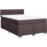  Krevet s oprugama i madracem tamnosmeđi 140 x 190 cm od tkanine | shoptok.hr