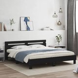  Okvir kreveta s uzglavljem crni 180x200 cm konstruirano drvo | shoptok.hr
